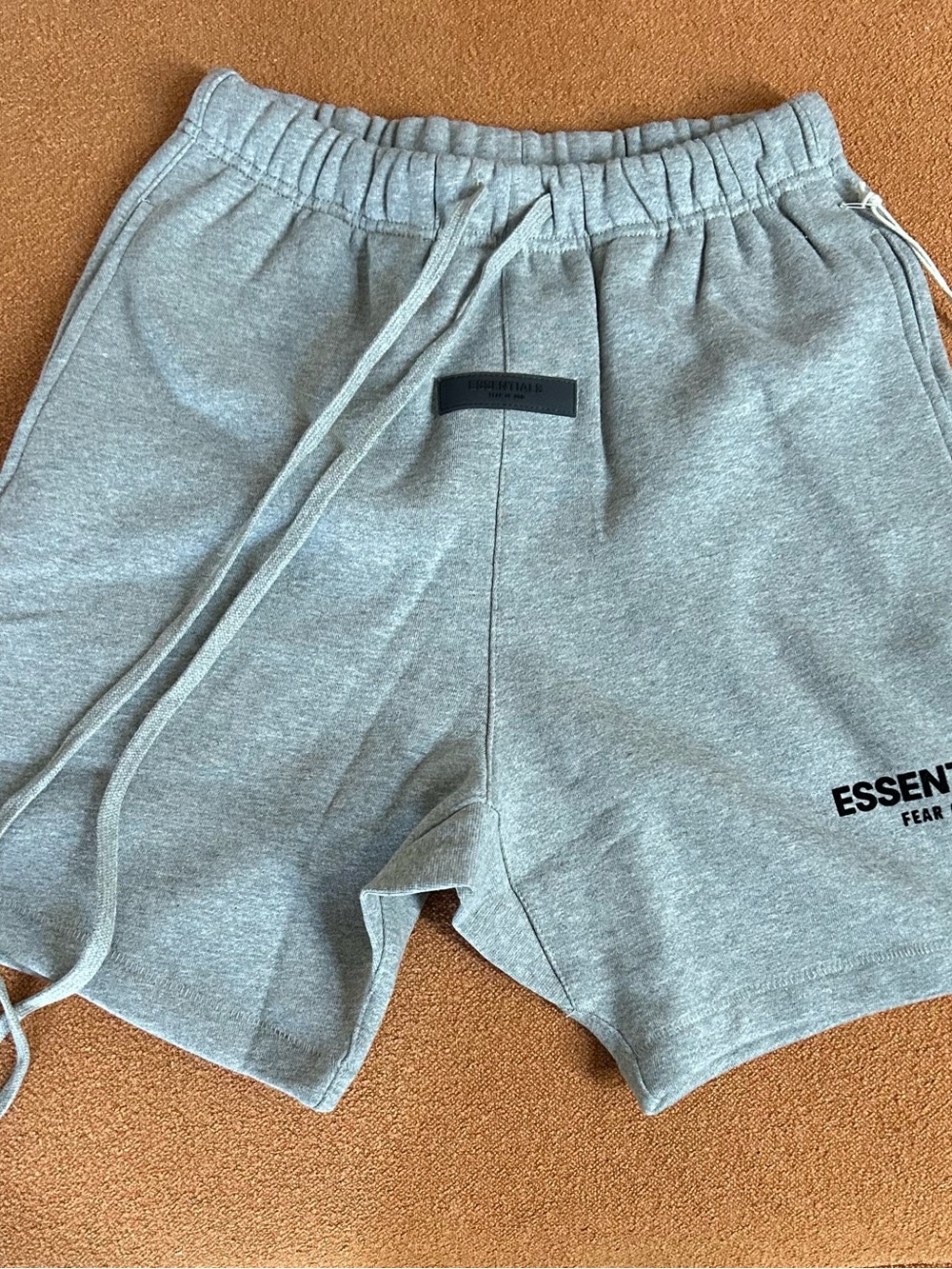 Essentials Men’s Light Grey Logo Athletic Shorts